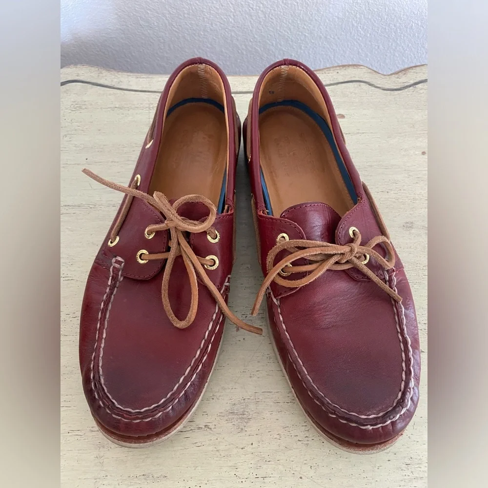 Sperry Topsider Gold Cup 2-Eye Leather Boat Shoe in Red Size 10 1/2
